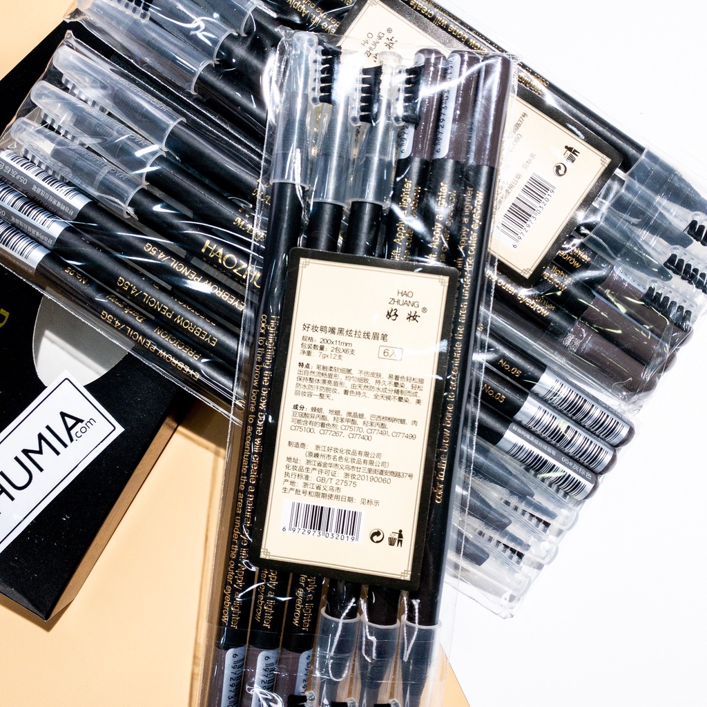 Chì kẻ chân mày HAOZHUANG kẻ lông mày phẩy sợi gẩy sợi xé lâu trôi không trôi bộ trang điểm chính hãng KM chumia