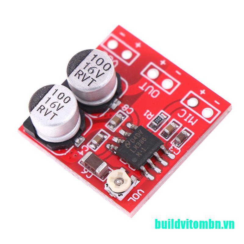 Bo Mạch Khuếch Đại Âm Thanh Micro Dc 5v-12v Lm386 200 Lần < Awsf