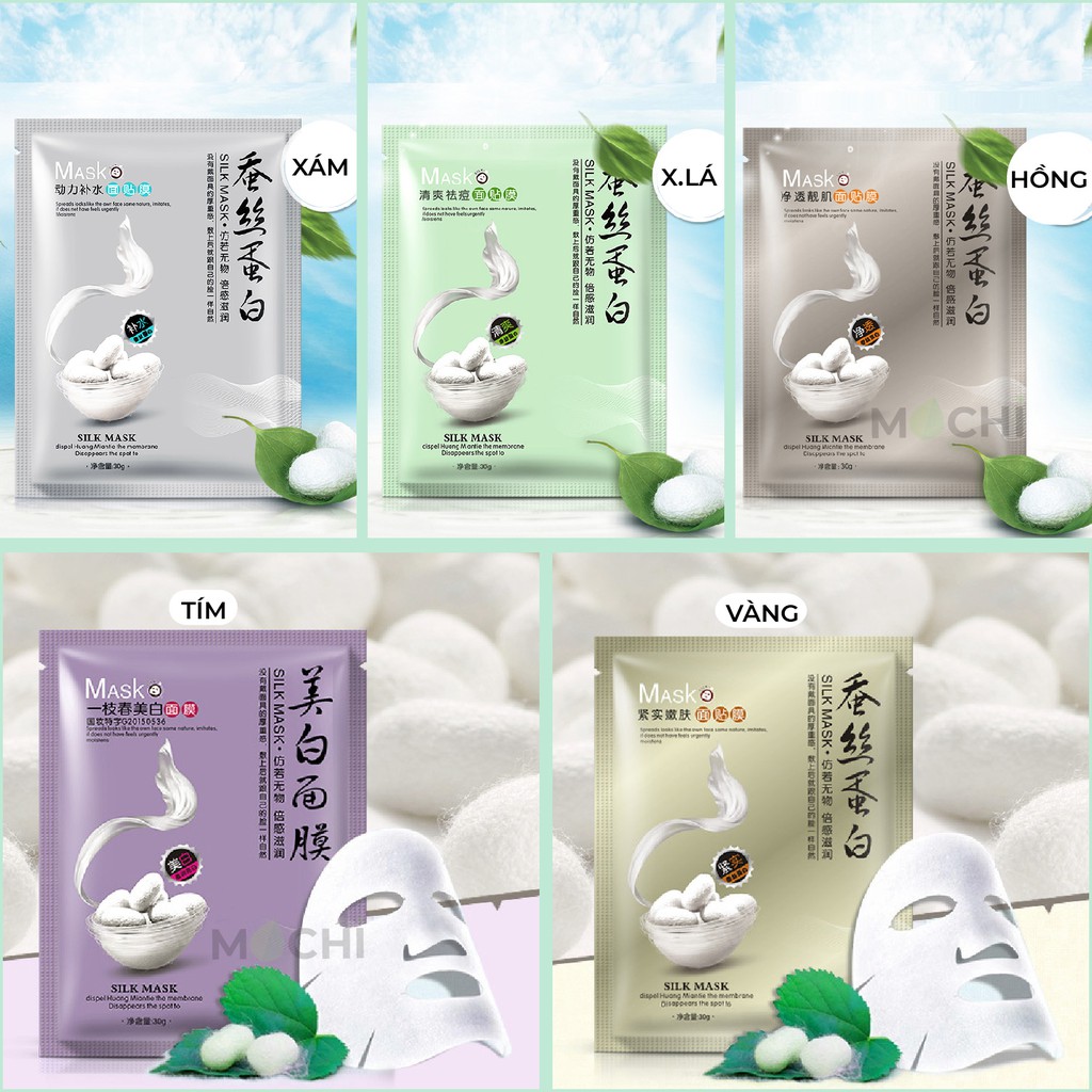 Mặt Nạ Giấy Tơ Tằm Thải Độc Dưỡng Trắng Da Cấp Ẩm Giảm Mụn One Spring Silk Mask Đắp Mặt Nội Địa Trung Bioaqua MOCHI SHOP