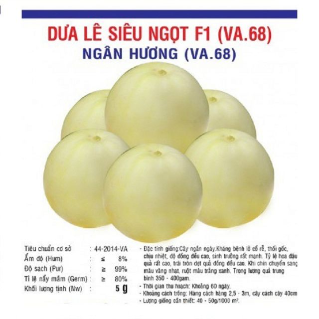 Hạt giống dưa lê siêu ngọt F1 gói 10 hạt xuất xứ Việt Nam