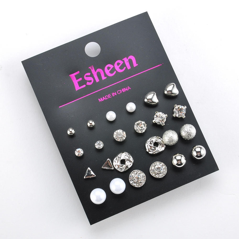 Bộ 9/12 đôi khuyên tai thời trang nữ nhiều kiểu dáng độc đáo cá tính có thể lựa chọn