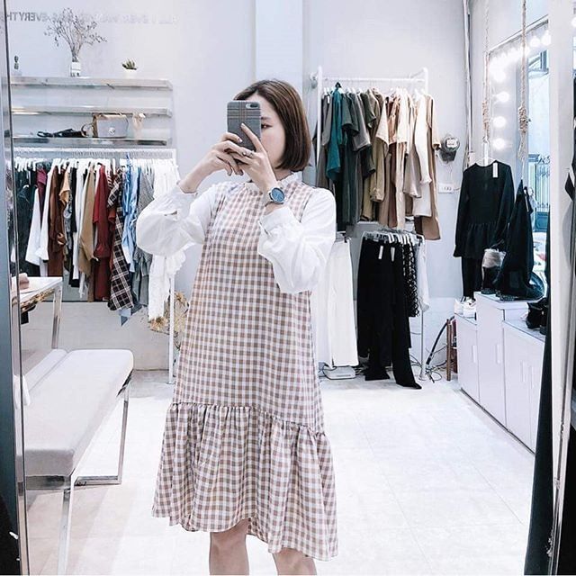 Đầm caro đuôi cá