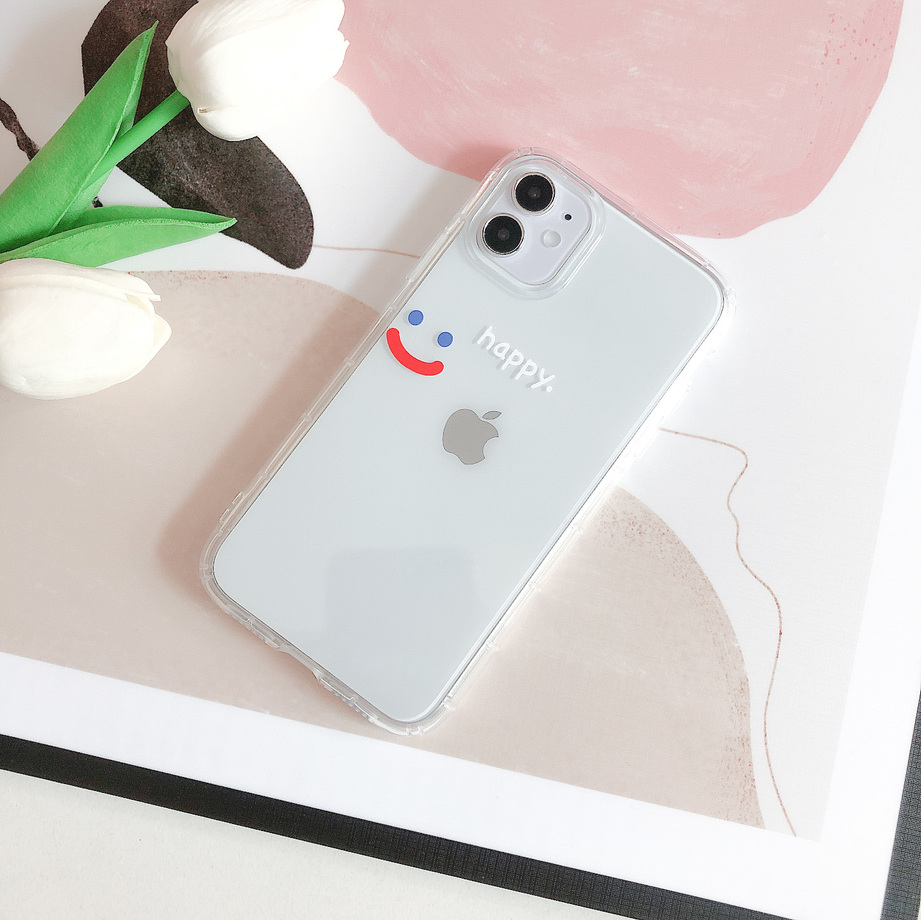 ốp điện thoại Trong Suốt In Chữ Happy And Nice Cho Iphone 12 Pro Max 12 Mini Se 2020 Xs Max 11 Pro Max Xr X Xs 6 7 8 6s Plus | BigBuy360 - bigbuy360.vn