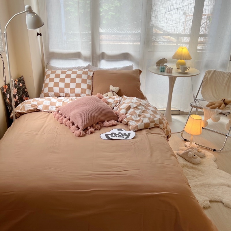 Bộ chăn ga gối Cotton TC kẻ MÂY BEDDING đủ màu đủ kích thước nệm