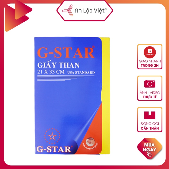 Giấy than A4 Gstar loại 1 - Giấy than 1 mặt A4 (100 tờ)