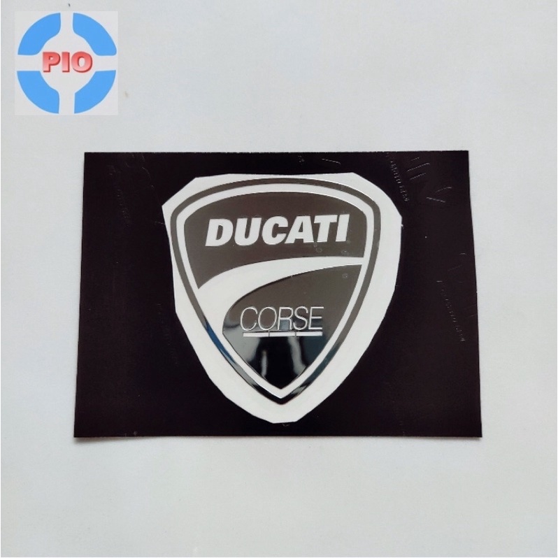 Tem Dán Kim Loại Cán Mỏng Cao Cấp logo chữ Ducati, Honda, Arsenal, Click Thái… Trang trí xe máy, nón bảo hiểm