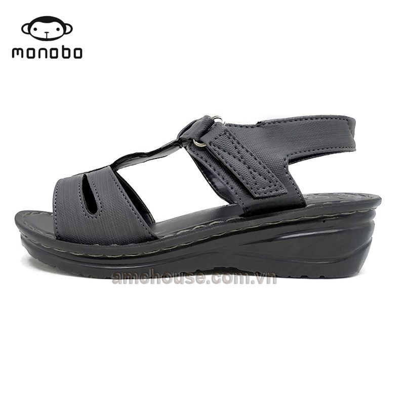 Giày sandal nữ Thái Lan quai ngang đế 5cm Overtime - L10-07 XÁM