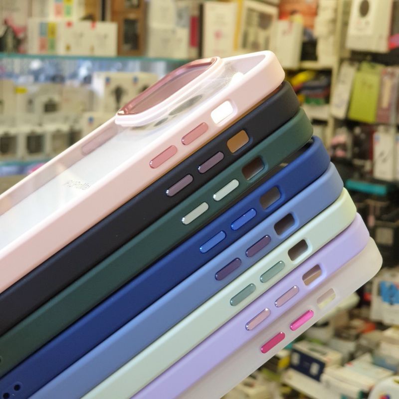 Ốp lưng kính X&amp;M cho iPhone 13 Pro max, 13 pro,13, 12 Pro max viền chống sốc, chống ố màu