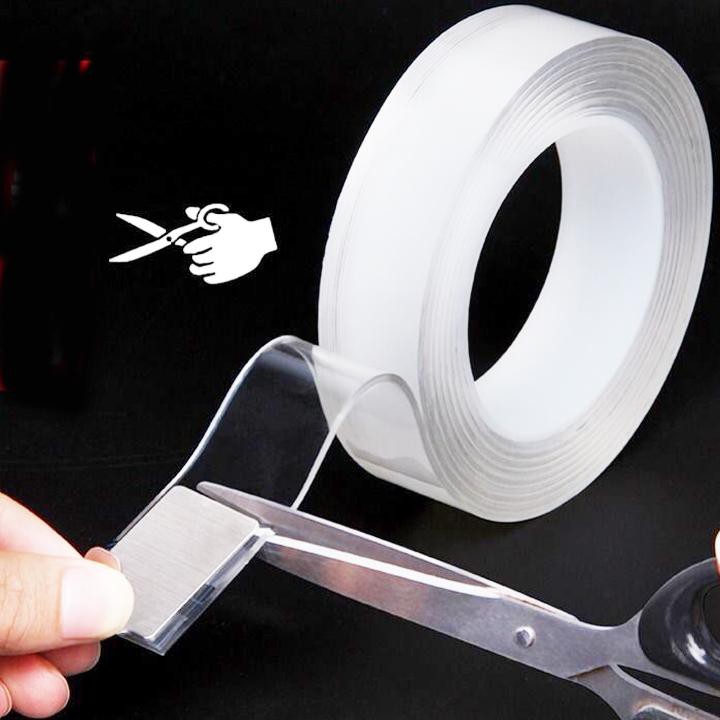 Băng Keo 2 Mặt Siêu Dính Trong Suốt Dài 1/3m Dán Siêu Chắc