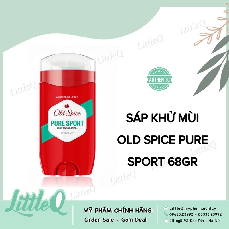 [USA]Sáp khử mùi Old Spice Pure Sport khô thoáng - khử mùi lên đến 48h - hàng chuẩn Mỹ