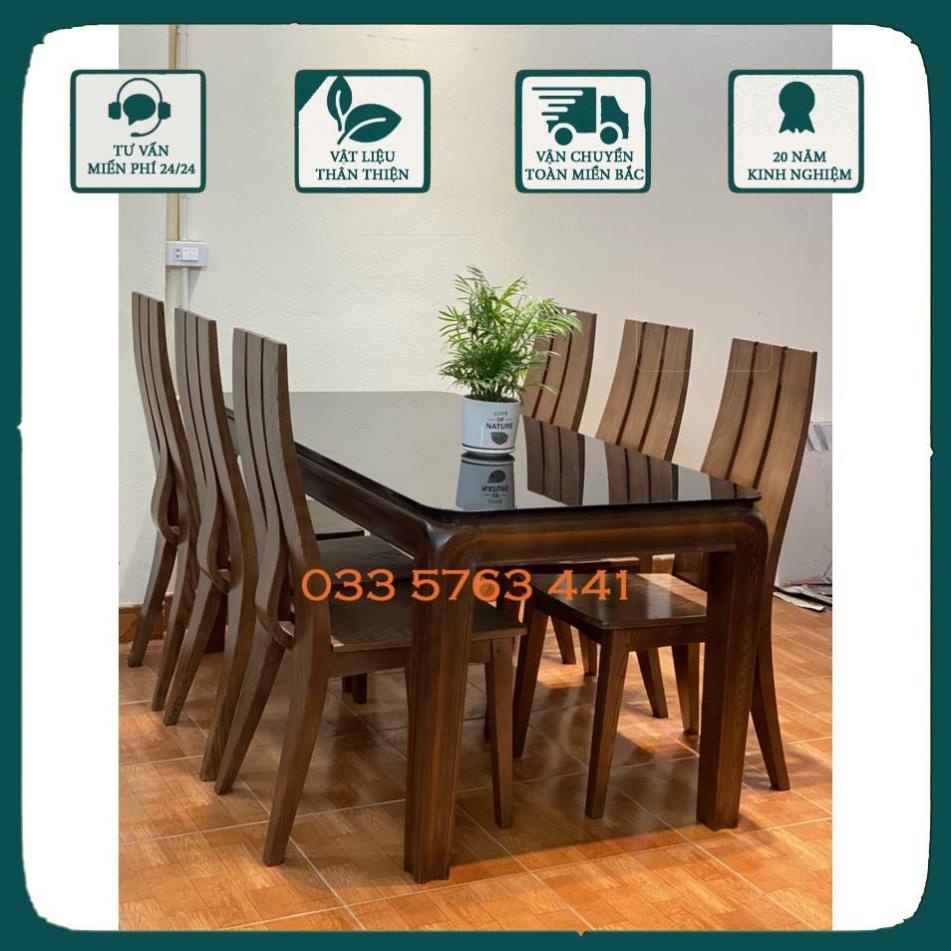 Ghế bàn ăn kèm bàn kích thước 160x80cm gỗ sồi nga cao cấp nhập khẩu - giá tại xưởng