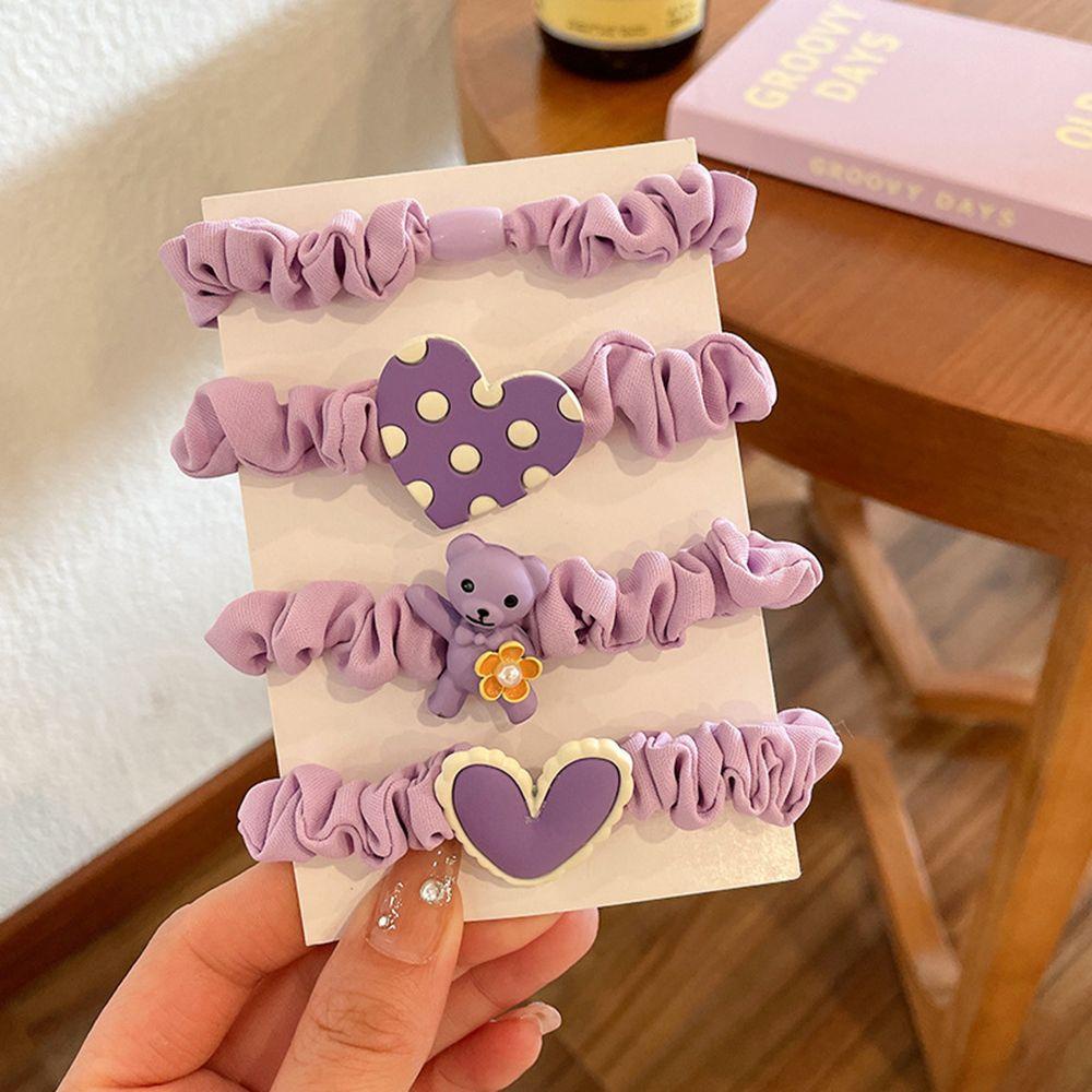 NICKOLAS Dây Buộc Tóc Nhựa Hình Trái Tim Dễ Thương Cho Nữ