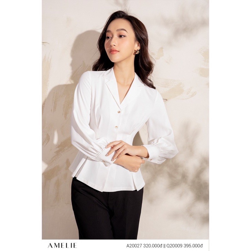 Áo sơ mi cổ V chiết eo Amelie