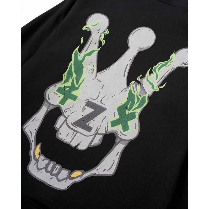 Áo khoác hoodie basic local brand Clownz Flammy Skull nỉ bông unisex nam nữ form rộng có mũ