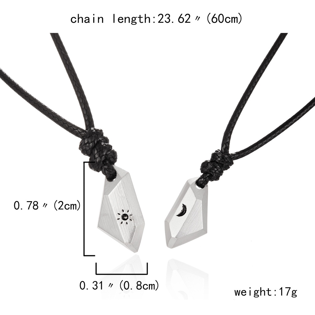 Bộ 2 Vòng cổ Mặt Trời Và Mặt Trăng Thời Trang Cho Cặp Đôi