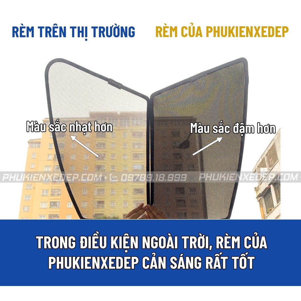 Rèm che nắng ô tô NAM CHÂM theo xe Vinfast Fadil ⚡ HÀNG LOẠI 1 - LƯỚI DÀY ⚡ - Combo 4 tấm chắn nắng - VIỆT NAM SẢN XUẤT