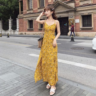 Váy maxi 2 dây, hở lưng dây đan chéo