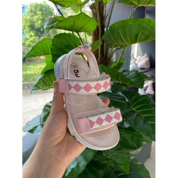 BABAYA Sandal Dép Quai Hậu Bé Gái 2 màu hồng và trắng tím L39158