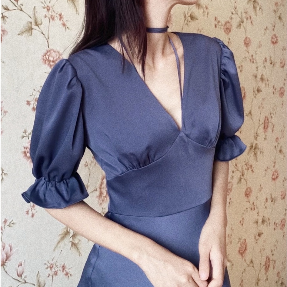 Harper dress - Váy tay bồng thắt nơ cổ thương hiệu Sonnet nữ tính xinh xắn tay bồng che khuyết điểm