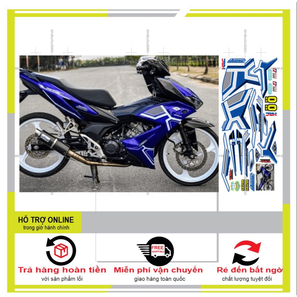 TEM XE WINNER X 2021 XANH DƯƠNG -- SHIN DECAL 2