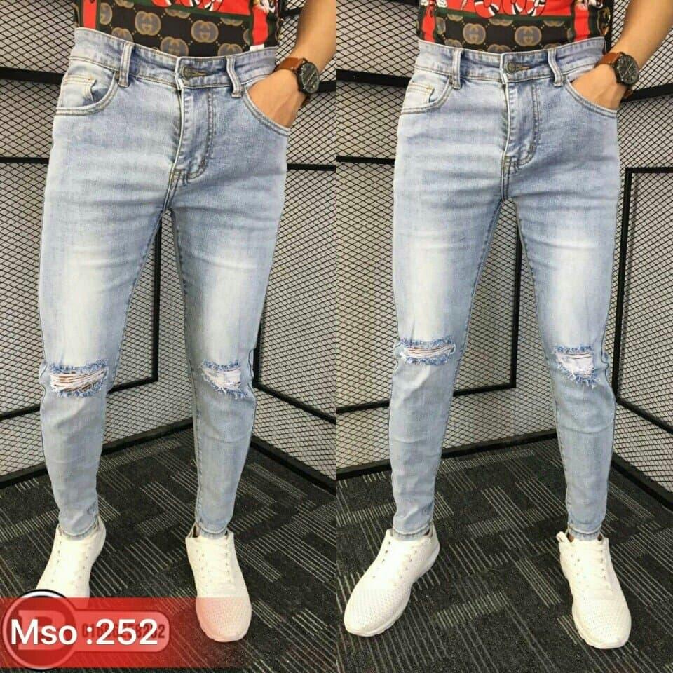 Quần jean Nam rách gối chất bò cao cấp phong cách cá tính siêu hot Tulibs 552 | BigBuy360 - bigbuy360.vn