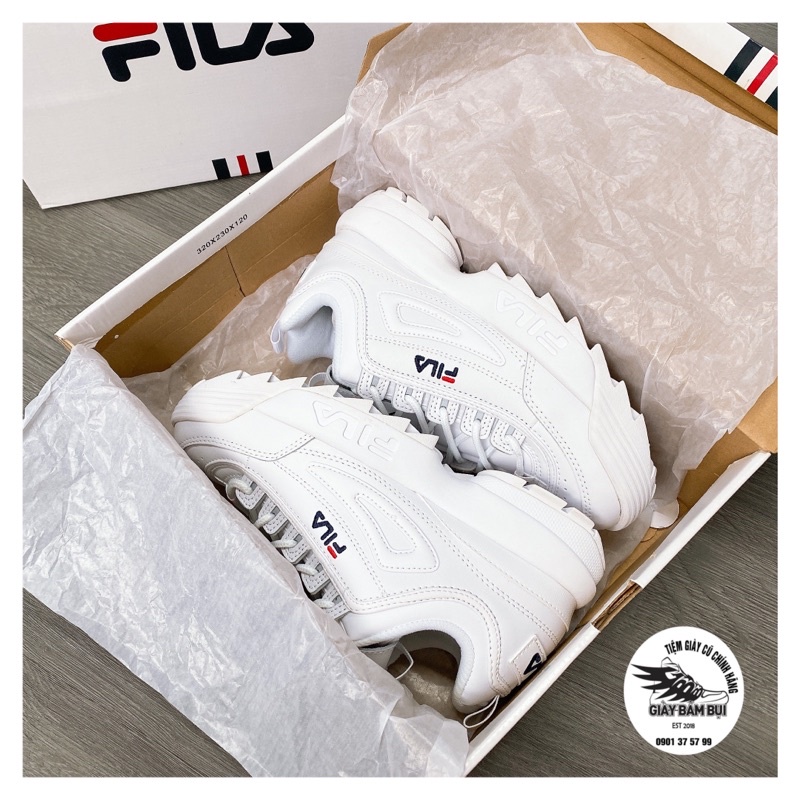 Giày thể thao Fila Disruptor 2 màu trắng, đế nâng chiều cao