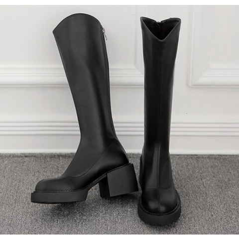 Black Leather Boots - Giày boots cổ cao da - Remmus.vn