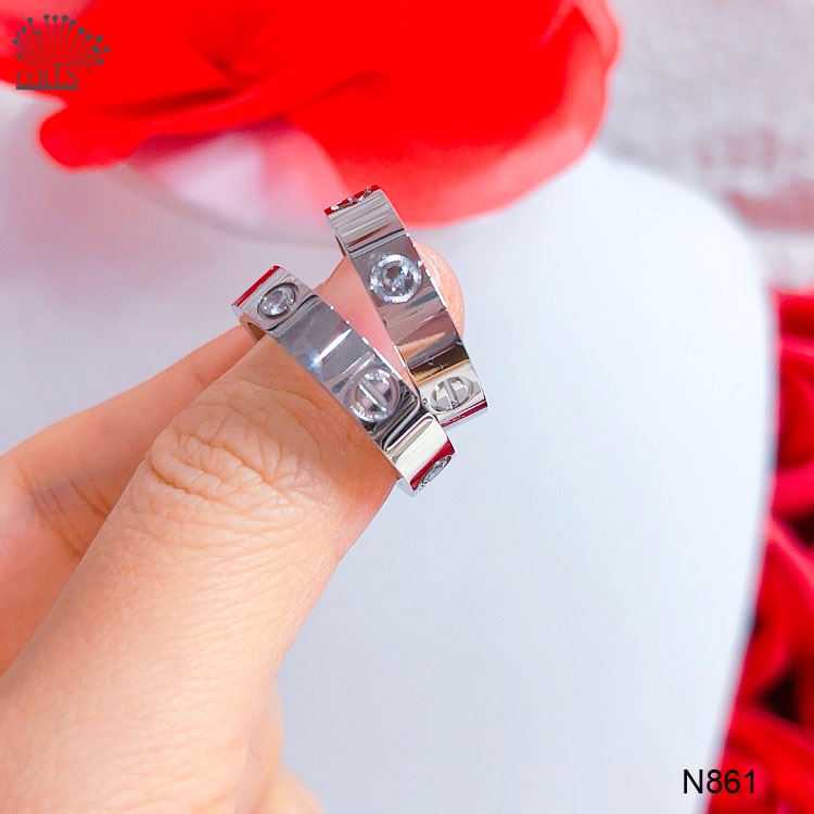 Nhẫn cặp titan ko đen thiết kế cao cấp Orin N861
