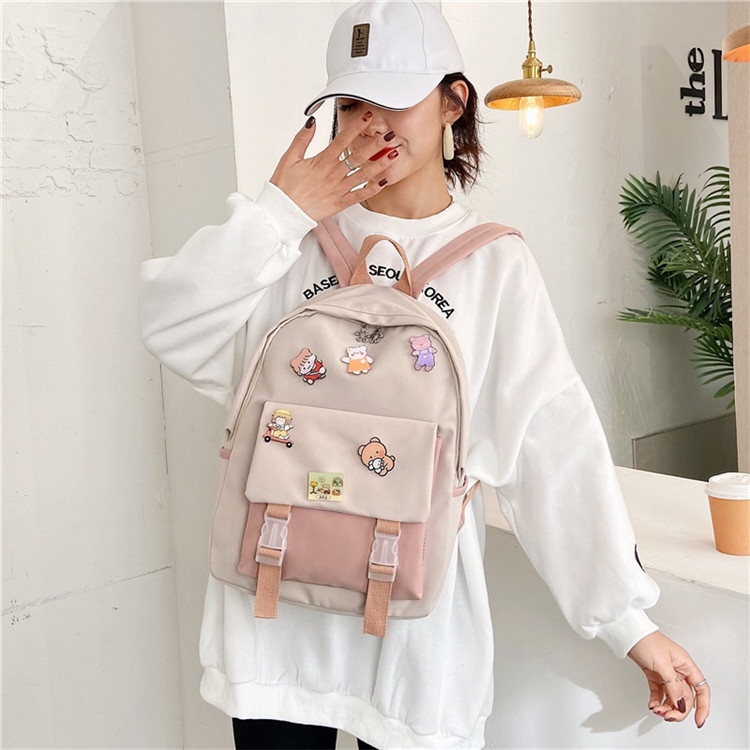 Balo ulzzang đi học học sinh, sinh viên Hàn Quốc cao cấp tặng kèm sticker TX84