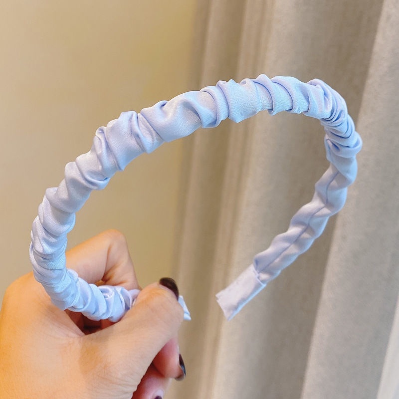 Băng Đô Cài Tóc Vải Satin Màu Sắc Ngọt Ngào Phong Cách Hàn Quốc Đơn Giản Thời Trang Cho Nữ