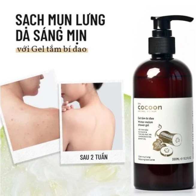 Sữa Tắm Bí Đao Cocoon Dạng Gel Giúp Giảm Mụn Lưng 310ml