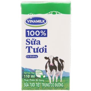 Sữa tươi vinamilk có đường 110ml