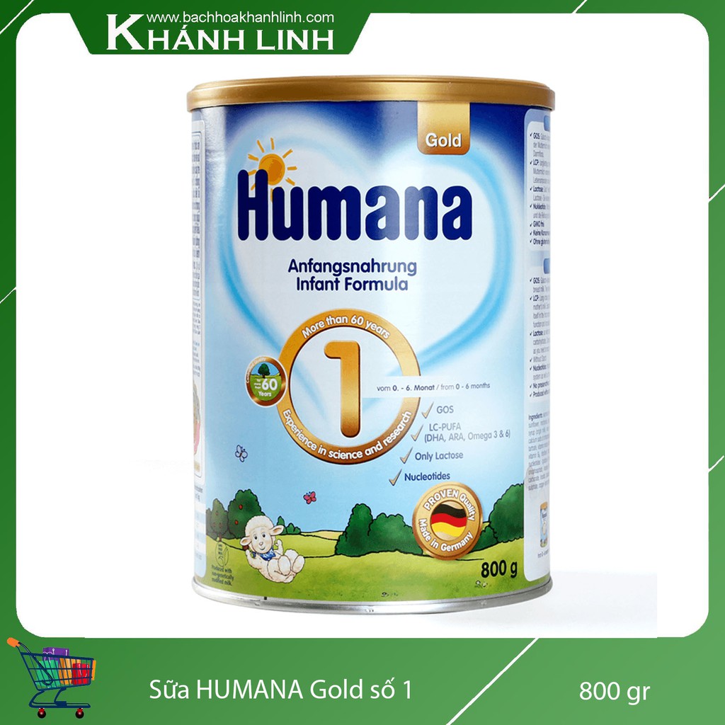 Sữa Humana số 1 800g của Đức (trẻ từ 0 – 6 tháng)