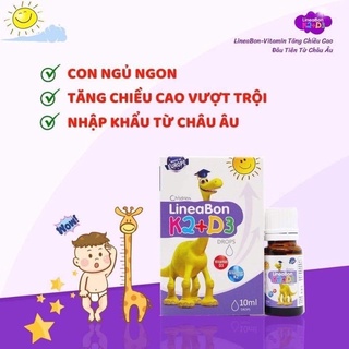 LINEABON K2D3 cho bé giúp hấp thu canxi ,con ngủ ngoan tăng chiều cao vượt trội