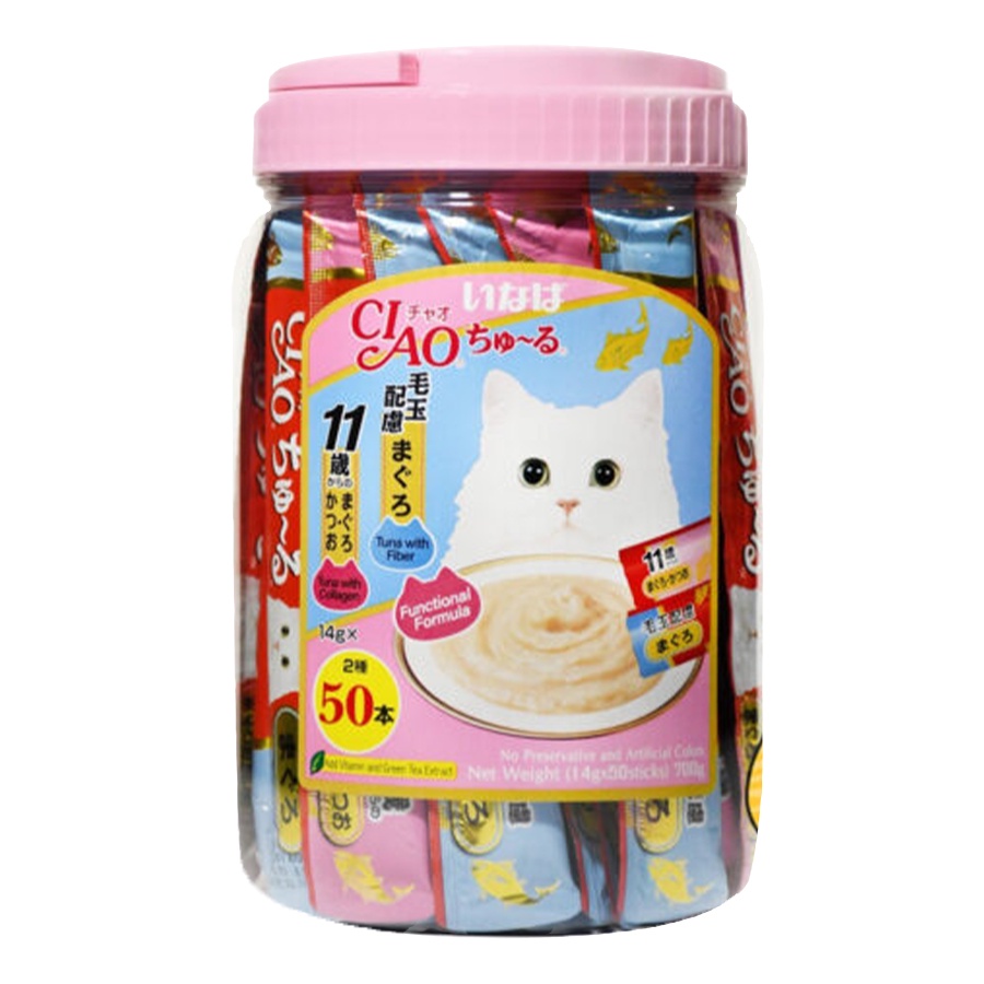 Sốt/ Snack thưởng Ciao Churu cho mèo Hộp 50 thanh - mix vị
