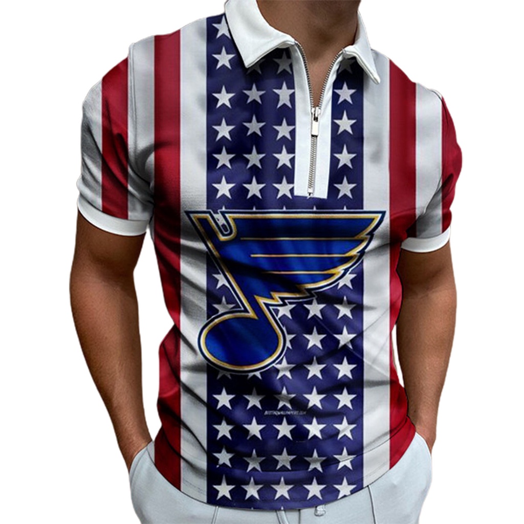 Áo Sơ Mi Cổ Bẻ In Hình Cờ Mỹ Màu Tương Phản Thời Trang Mùa Hè Cho Nam