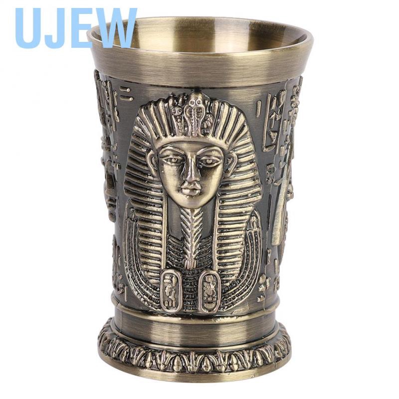 Ujew Vintage Egypt Style Wine Cup Metal Goblet Art Craft Decoration Gift Home Ornaments