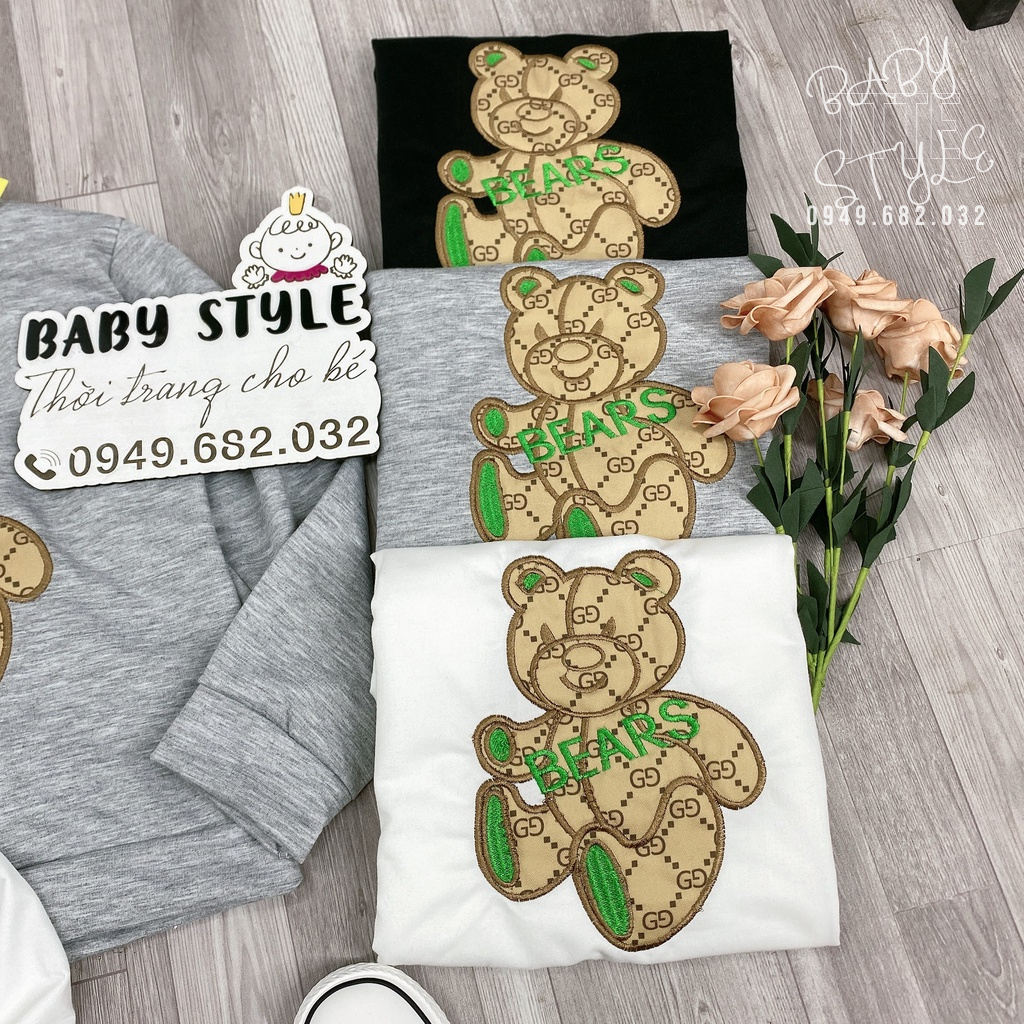 Áo thu đông cho bé gái “GẤU BEARS“ 14-45kg, áo dài tay bé gái 4-14 tuổi. Thiết kế xinh xắn, thoải mái.
