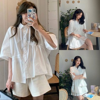 Áo Sơ Mi Trắng Vạt Lệch Cực Xinh SMC5 CHANREEN [FREESHIP] Áo kiểu độc lạ, màu trắng siêu dễ mặc, dễ mix đồ