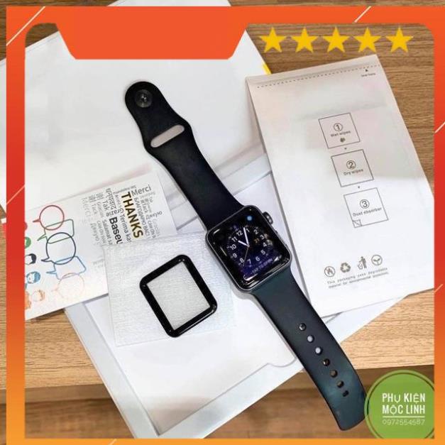 ⚡KÍNH CƯỜNG LỰC CHÍNH HÃNG APPLE WATCH BASEUS ⚡ FULL MÀN 4D SERIES 1 2 3 4 5 SIZE 38 40 42 44 mm