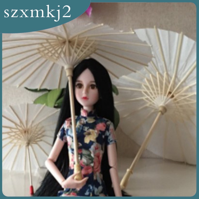 [szxmkj2] Dù Giấy Sơn Dầu Mini 1 / 3 BJD Chưa Sơn Trang Trí Nghệ Thuật DIY