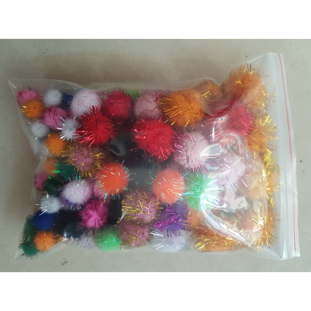 Pom pom kim tuyến đủ size 100 viên