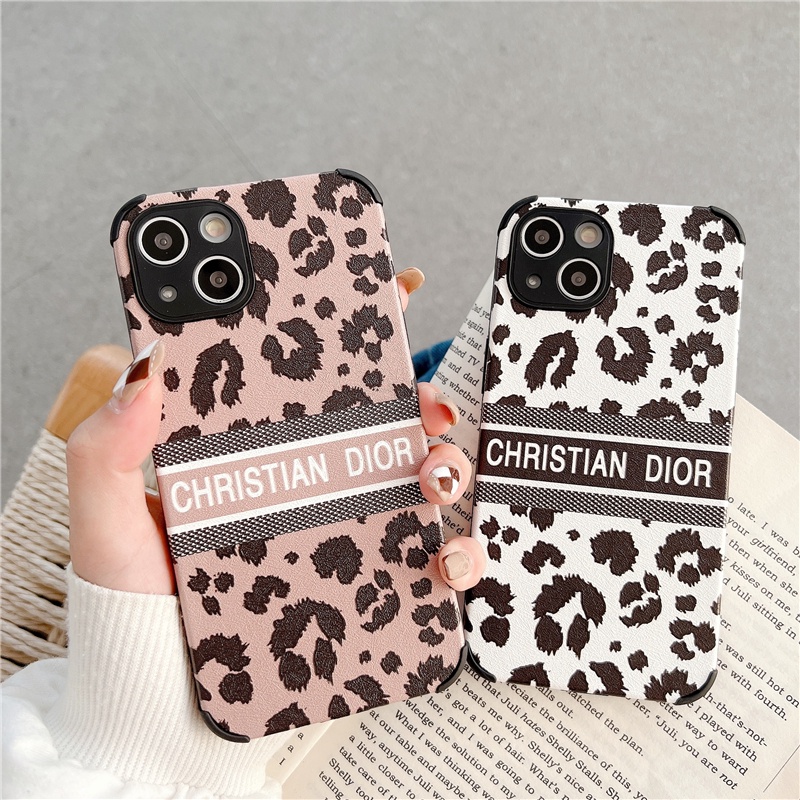 Ốp Điện Thoại Lụa Chống Sốc In Họa Tiết Da Báo Cho iPhone 11 pro max 12 pro max 7 plus 13 pro max 13 pro 14 pro max Hộp Đựng