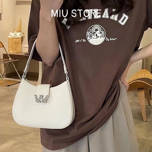 Túi Kẹp Nách Nữ Khóa Chữ W Da Trơn Sang Chảnh TW50