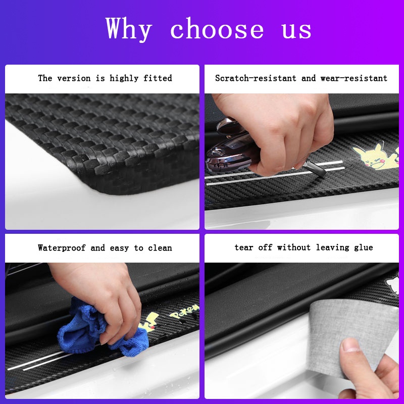 Dải Dán Sợi carbon Chống Trầy Trang Trí Xe Hơi