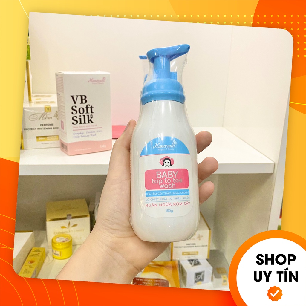 Sữa tắm gội thảo dược cho bé Hanayuki Baby Top To Toe Wash