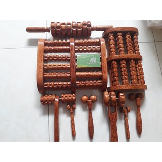 Lăn massage chân gỗ dừa