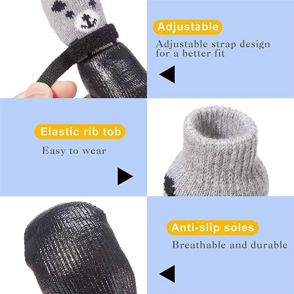 Giày boot đi mưa liền vớ dệt kim chống thấm nước giữ ấm dành cho chó mèo
