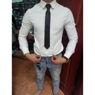 Cà vạt bản nhỏ 50cm Hàn Quốc màu đen cực đẹp. chất liệu lụa mịn
