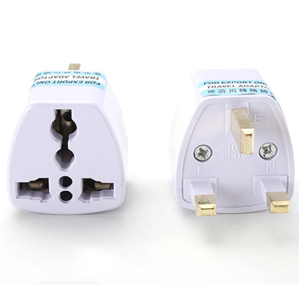 Đầu chuyển đổi giắc cắm nguồn điện AC US/ EU/ AU sang UK 3 chấu dành cho du lịch